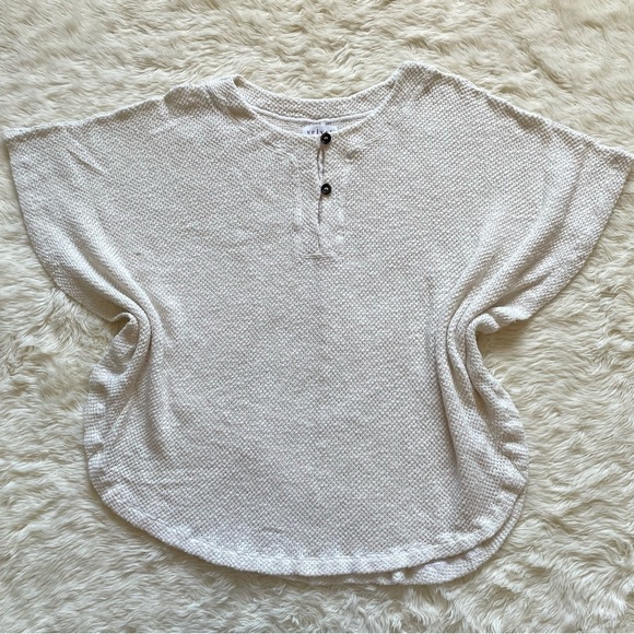 Velvet by Graham and Spencer Poncho Butterfly Sleeve Knit Pullover Cream M - Picture 1 of 12